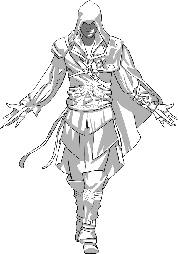 Auditore Da Firenze By Png Free Library - Sketch Of Ezio Auditore (606x864), Png Download