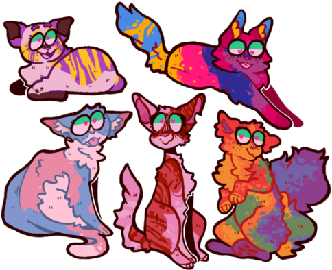 Some Pride Cats I Hope Yall Have A Great Pride Month - Lesbian (500x408), Png Download