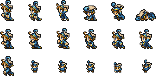 Ffrk Tyro Sprites - Final Fantasy 6 Terra Sprite (576x288), Png Download