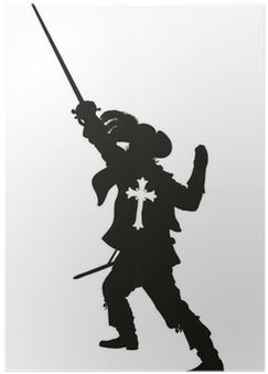 Musketeer With Sword Detailed Vector Silhouette - Musketeer Icon (400x400), Png Download