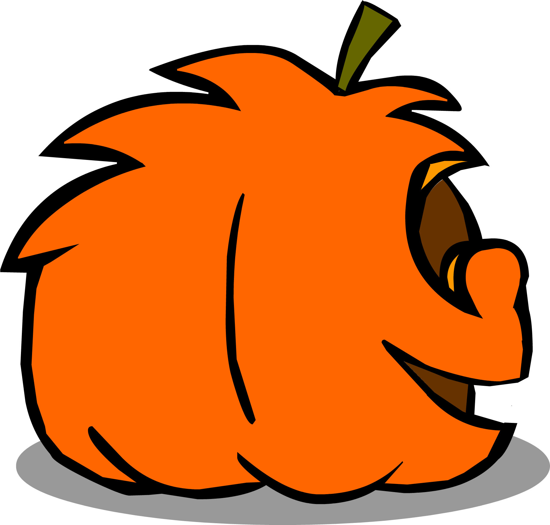 Puffle Jack O Lantern Sprite 007 - Jack-o'-lantern (1836x1753), Png Download