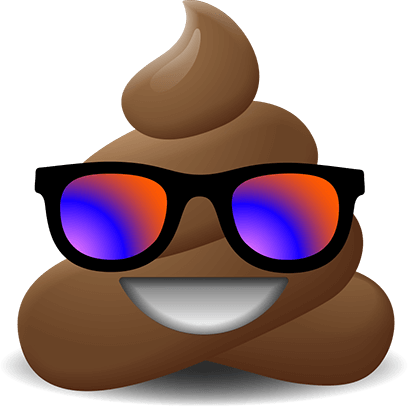 Poop Emoji Stickers Messages Sticker-11 - Poop Emoji With Shades (408x408), Png Download