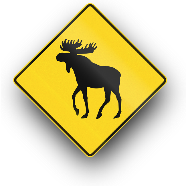 Moose Crossing Sign - Canadian Moose Crossing Sign (650x650), Png Download