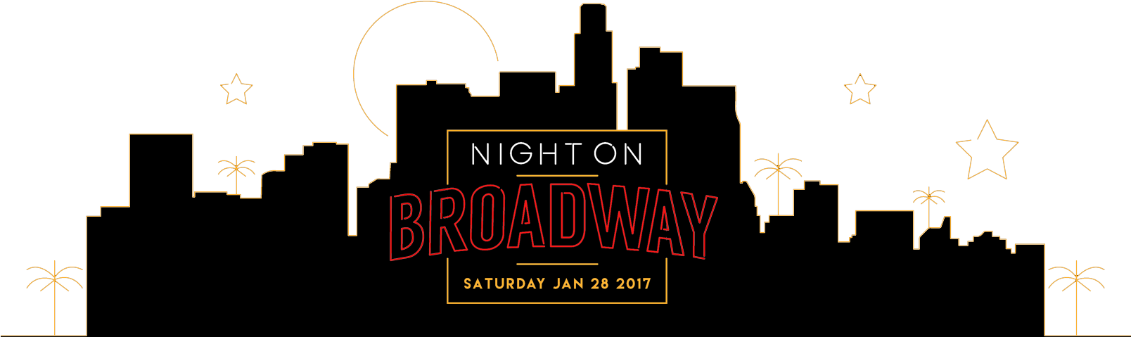 Night On Broadway 2017 (1607x563), Png Download