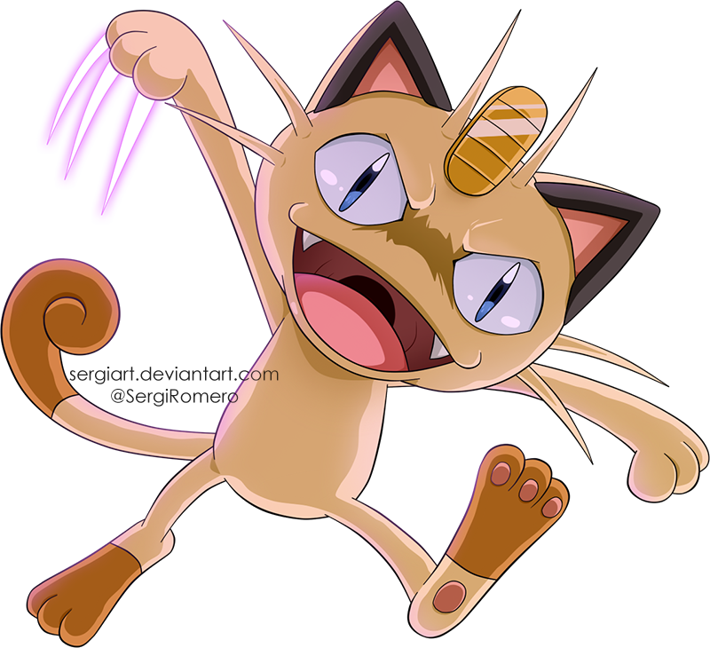 Meowth Transparent Deviantart - Meowth Slash (800x730), Png Download