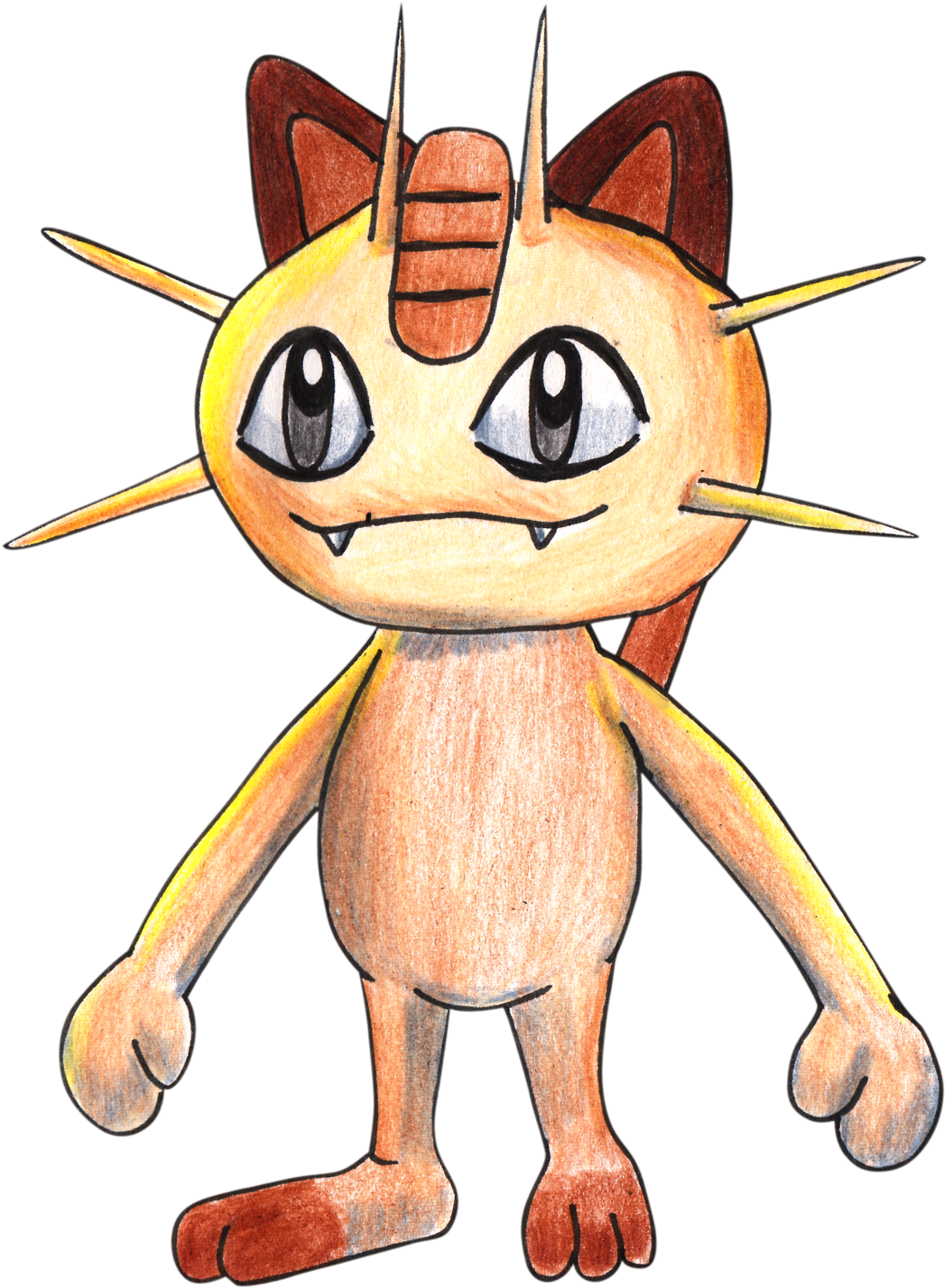 Meowth From Pokemon Go With Color Pencils [time Lapse] - Drawing (1280x1654), Png Download