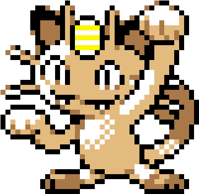 Meowth Transparent Pixel Clip Black And White Download - Meowth Pixel (550x450), Png Download