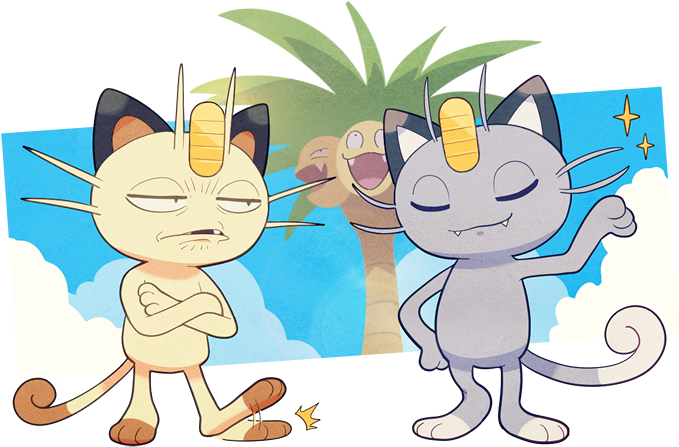A Japanese Tv Guide Recently Revealed A Clearer Episode - Meowth And Alolan Meowth (700x496), Png Download