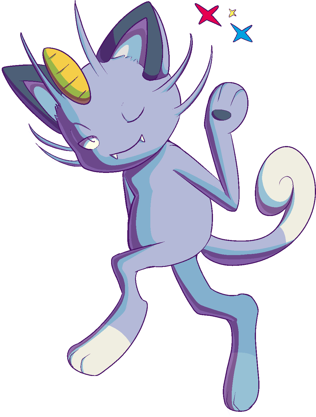Alolan Meowth - Cartoon (1109x1469), Png Download
