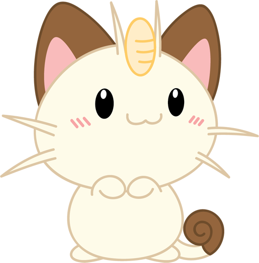 Pokemon @joselynarias4 Another Adorable Meowth Cute - Sticker (529x536), Png Download