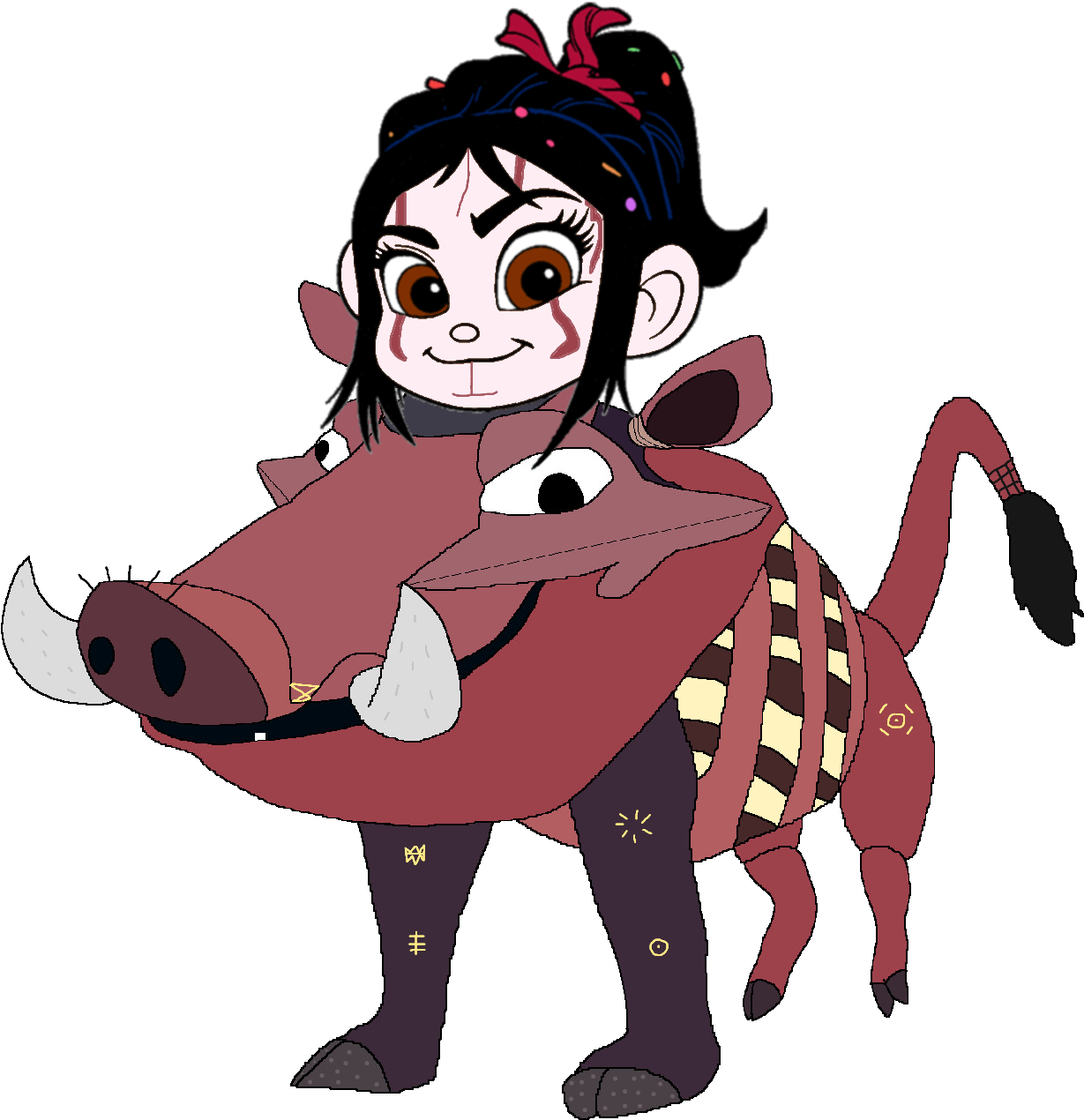 Vanellope Dressed As Pumbaa - Pumbaa The Lion King Broadway (1254x1290), Png Download