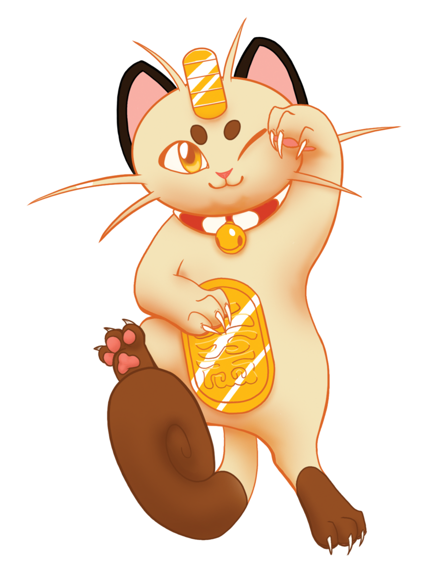 Maneki Meowth - Meowth (1000x1222), Png Download