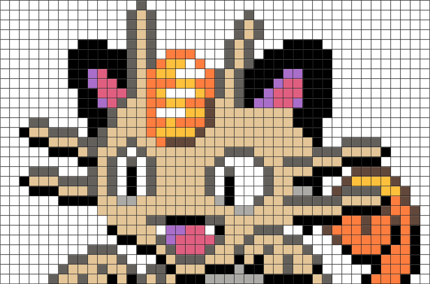 Pokemon Meowth Pixel Art (880x581), Png Download