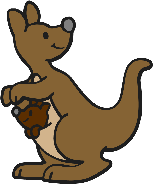 Grab Baby Kangaroo Cartoon Pictures - Cartoon Kangaroo Png (623x743), Png Download