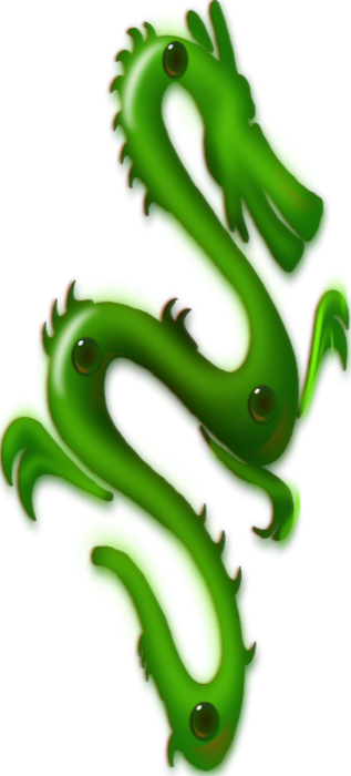Jade Dragon - Cool Green Dragon Shower Curtain (317x700), Png Download
