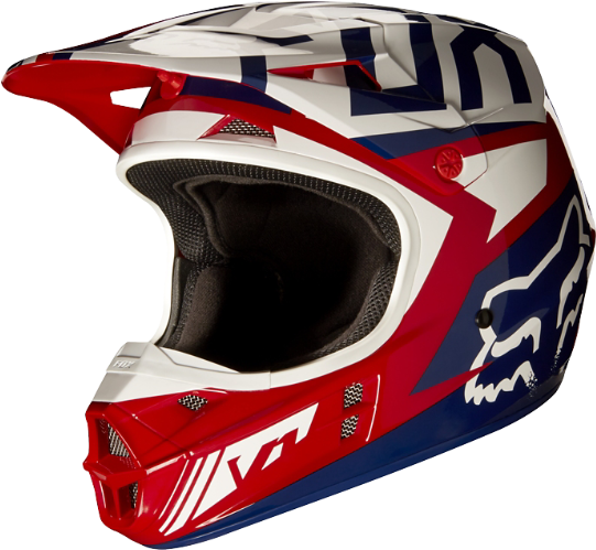 V1 Falcon Helmet Ece [red/white] - Fox V1 Helmet 2015 (540x540), Png Download