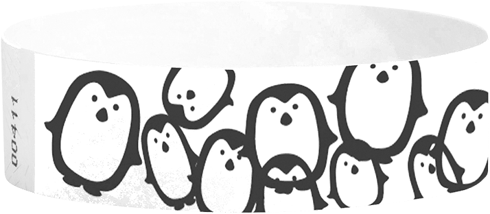 Penguins 3/4” Tyvek Wristbands - Tyvek (810x460), Png Download