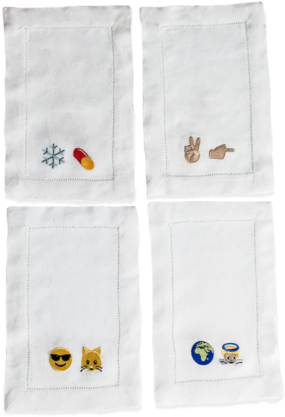 Earth Angel Foldover Emoji Cocktail Napkin Set - Bee (464x600), Png Download