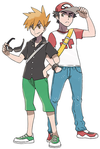 I'd Like To Imagine They're On Their Honeymoon - Pokemon Sun And Moon Red And Blue (400x540), Png Download