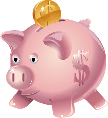 Piggy Bank Clipart - Piggy Bank Money Clipart (438x481), Png Download