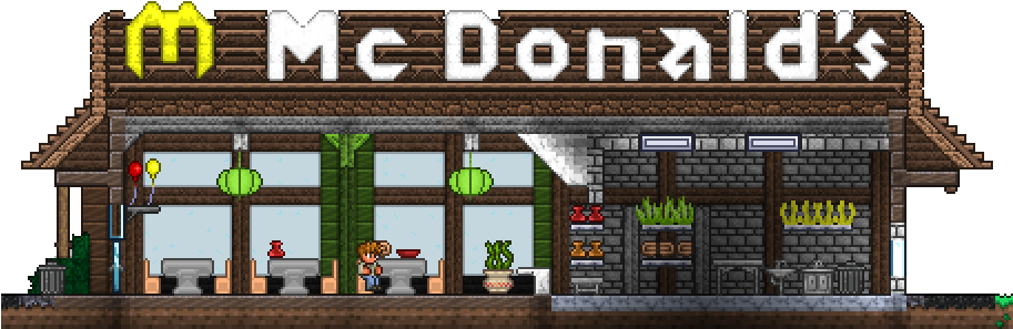 I Built Mcdonalds In Terraria - Terraria Mcdonalds (912x432), Png Download