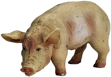Pig, Figure, Ceramic, Lucky Pig - Domestic Pig (481x340), Png Download