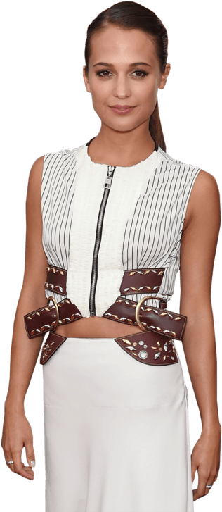 Alicia Vikander Png Image Background - Alicia Vikander Man From Uncle Scene (490x736), Png Download