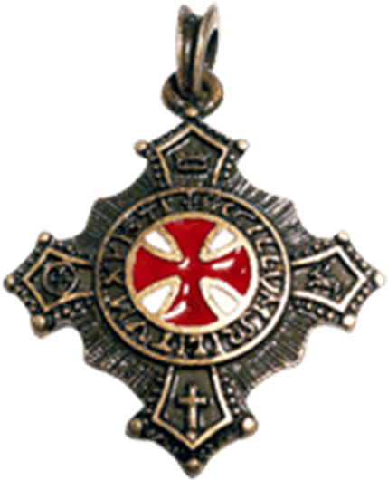 Templar Cross Pendant - Templar Knights+ Chain Am Pendant Amulet Antique Jewel (555x555), Png Download