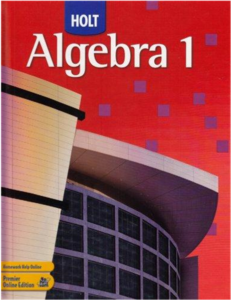 Online Textbook - Holt Algebra 1 Textbook (500x652), Png Download
