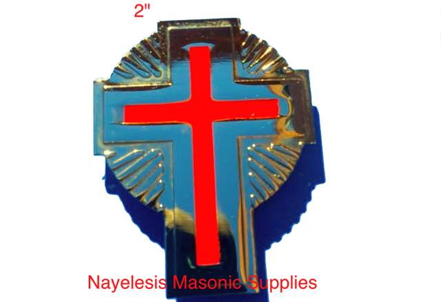 Kt Christian Knight Templar 2" Inch Gold Plated Cross - Templar Golden With Red 2" Uniform And Hat Cross York (640x439), Png Download