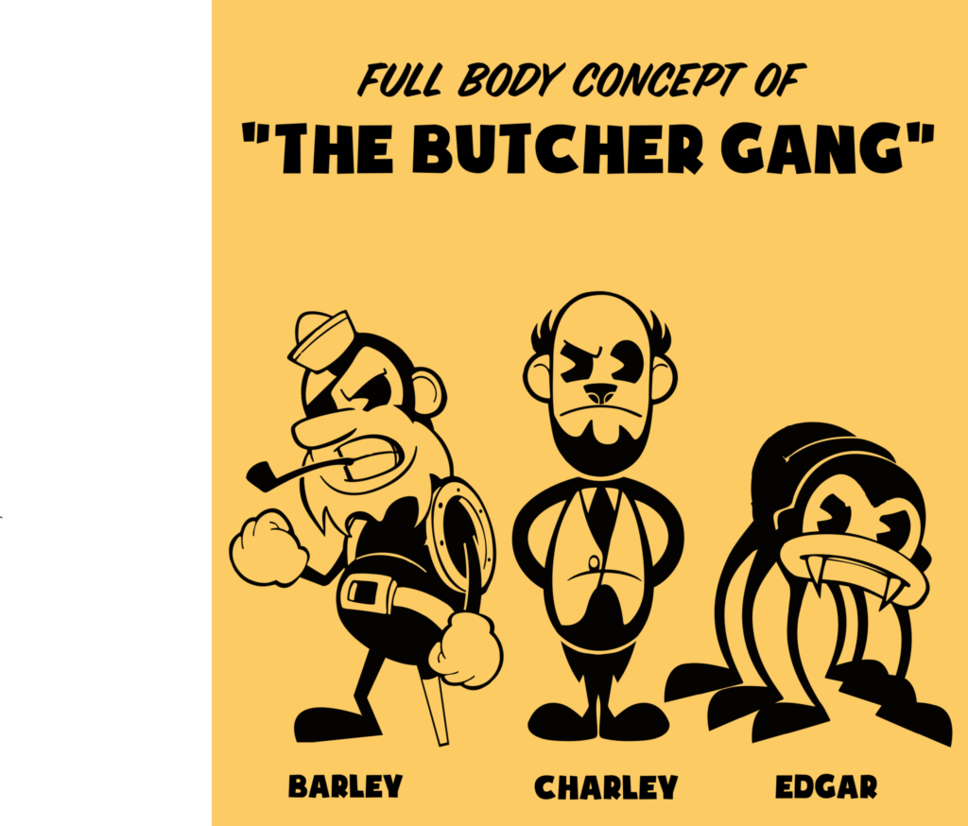 Bendy And The Ink Machine - Bendy And The Ink Machine The Butcher Gang (968x826), Png Download