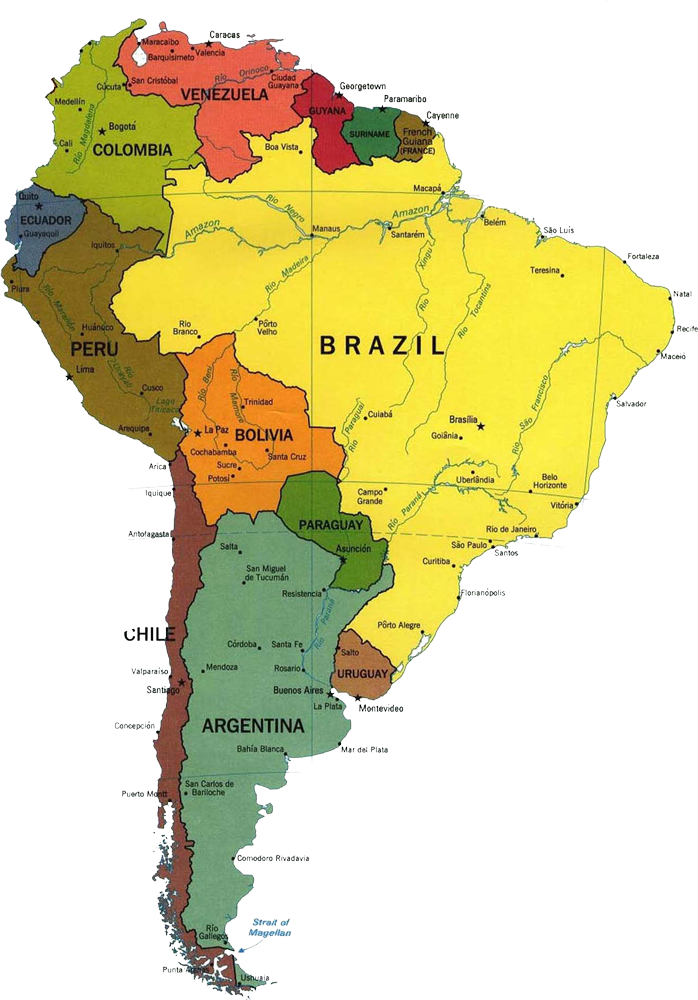 Also By Focusing On The Shape Of A Country, It Becomes - Top Half Of South America (698x1000), Png Download