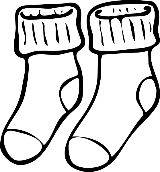 Vector Free Baseball Stiches Clipart - Colouring Pictures Of Socks (558x599), Png Download