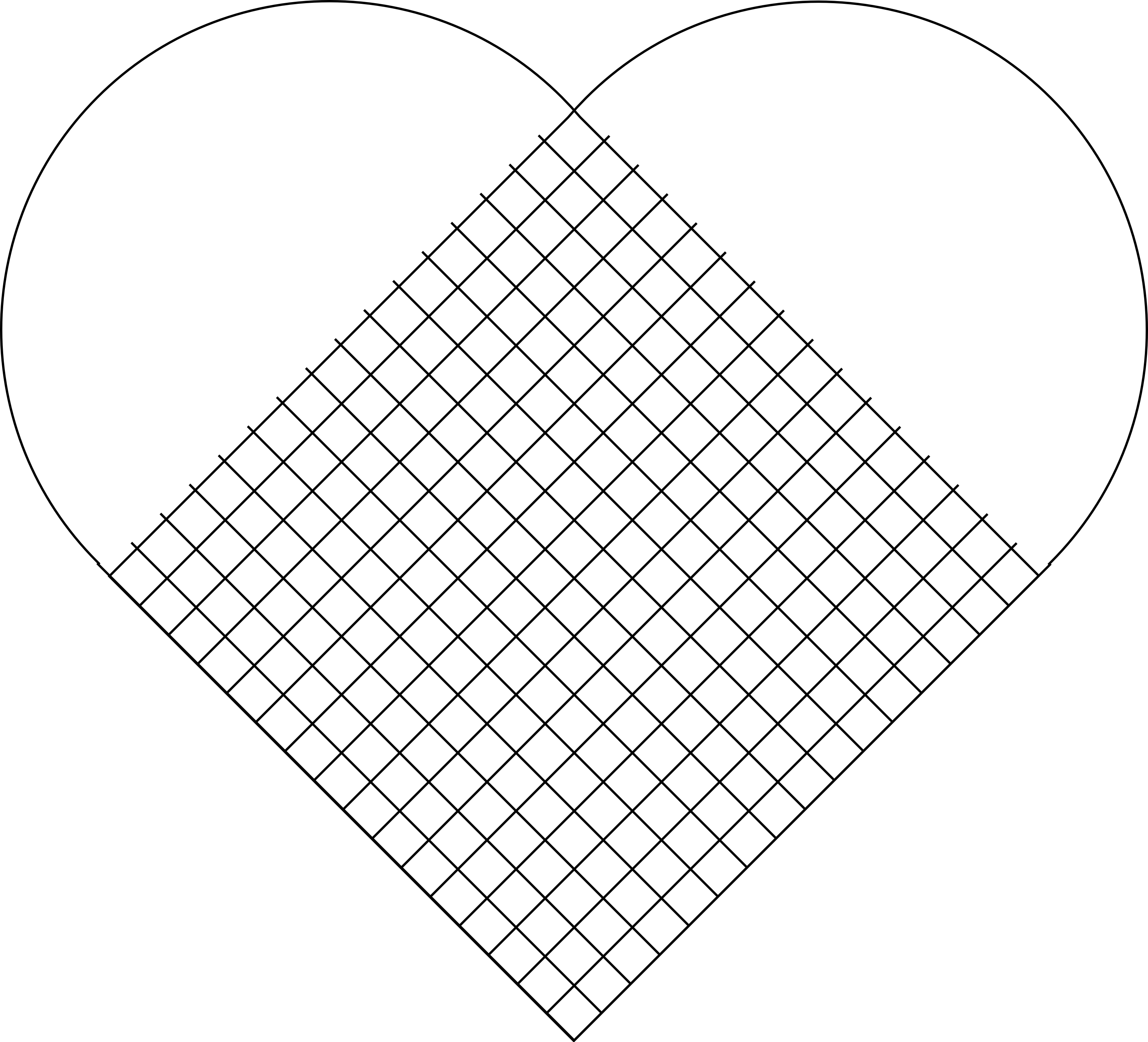 The Xmas Heart Here Is Made To Look Like 'cross Stiches' - Pleated Christmas Hearts (3296x2992), Png Download