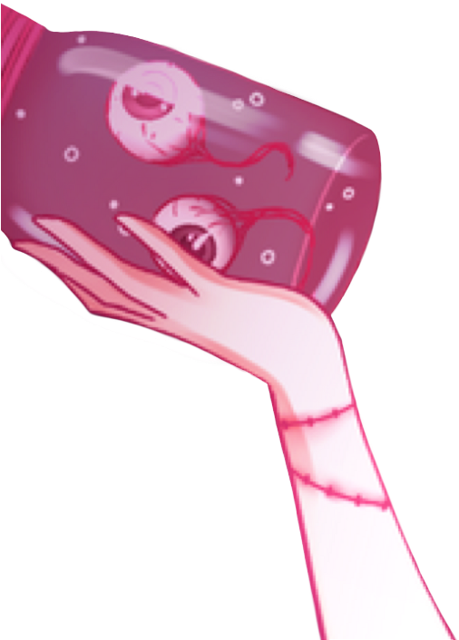 Creepy Hand Eyeballs Jar Stiches Freetoedit - Illustration (1200x1024), Png Download