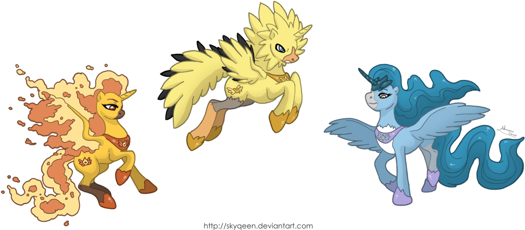 Mysweetqueen, Crossover, Moltres, Pokémon, Safe, Zapdos - Kanto Legendary Trio (1280x687), Png Download