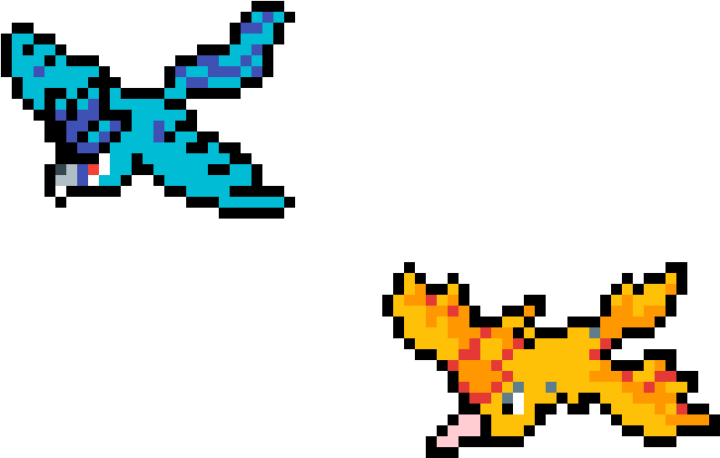 Articuno And Moltres - Cartoon (1200x1200), Png Download