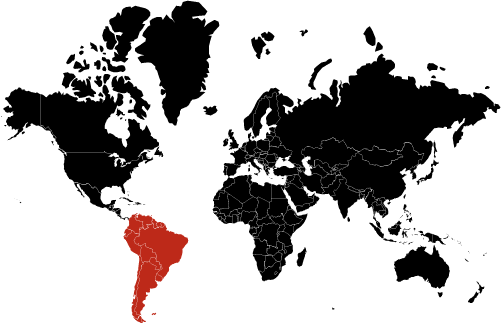 South America - World Map Vector Black And White (501x324), Png Download