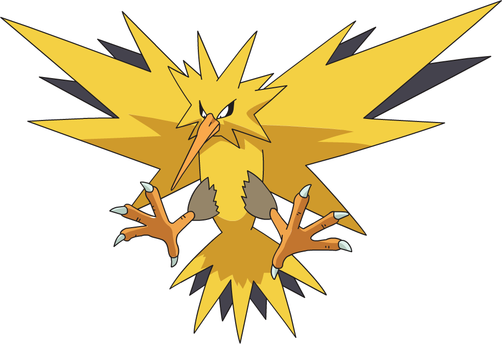 Zapdos Best Bird Moltres - Pokemon Legendary Birds Zapdos (982x674), Png Download