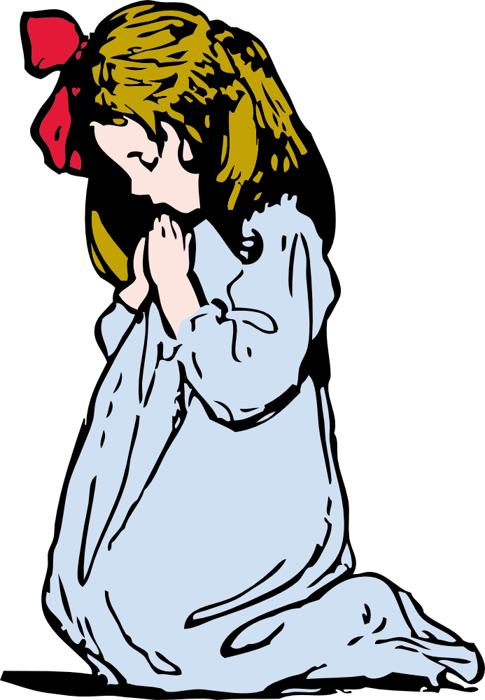 Onlinelabels Clip Art - Girl Praying Clip Art (693x1000), Png Download