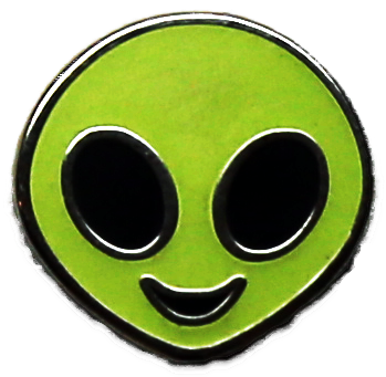 Glow Alien Emoji Pin - Emoji (348x348), Png Download