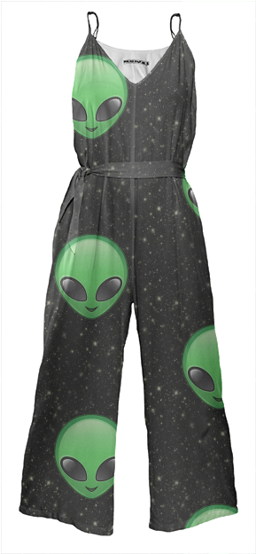 Shop Alien Emoji Jumpsuit Tie Waist Jumpsuit By Gossiprag - Louis Vuitton Jumper (400x645), Png Download