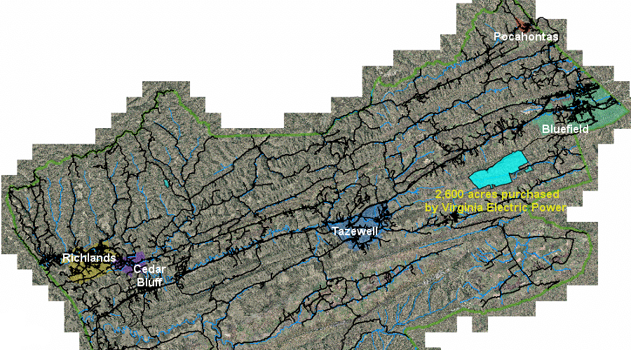 Virginia Electric Power Purchased 2,600 Acres In Tazewell - Atlas (900x500), Png Download