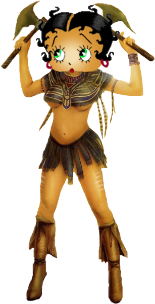 Aztec Warrior - - Betty Boop (348x620), Png Download