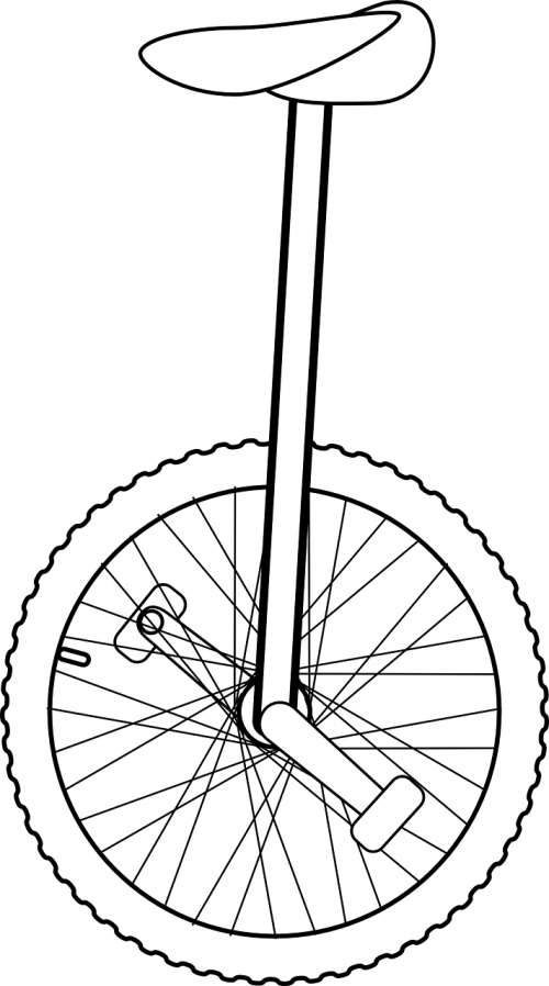 Vector Graphics - Unicycle (500x898), Png Download