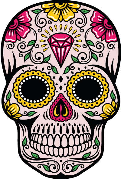 Day Of The Dead History - Calavera Dia De Muertos (400x590), Png Download