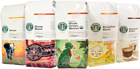 Via® Ready Brew Coffee - Starbucks Whole Bean Coffee (600x240), Png Download
