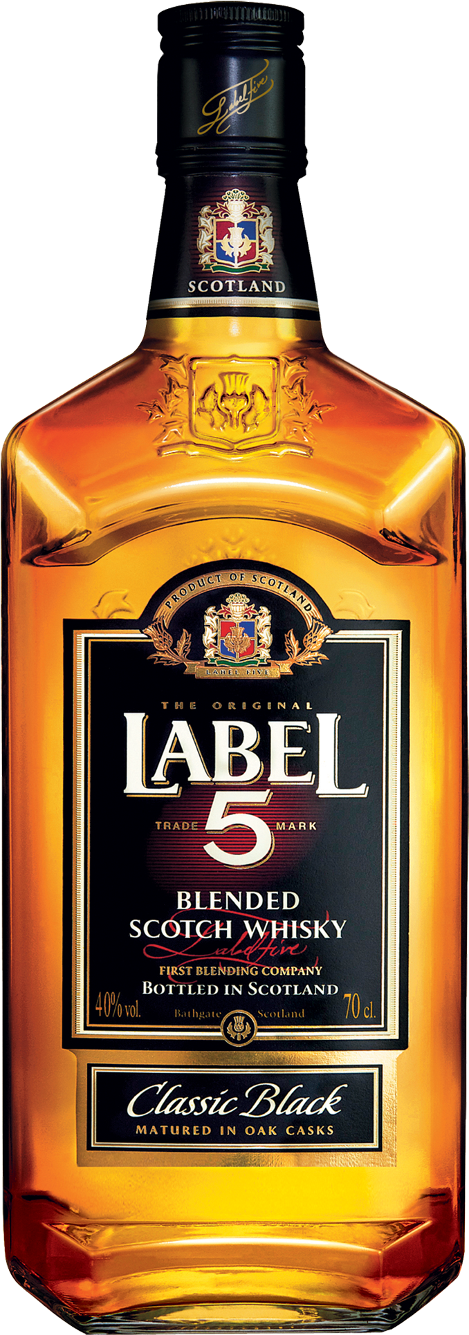 Label 5 Classic Black Blended Scotch Whisky 700ml Bottle - Label 5 (1600x2000), Png Download