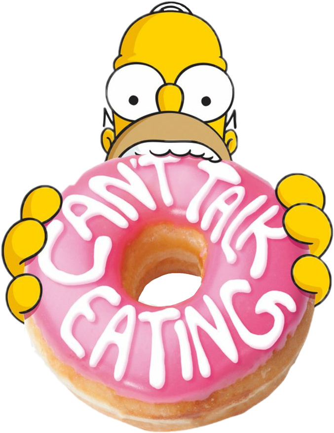 Donut Sticker - Can T Talk Eating Homer (694x878), Png Download
