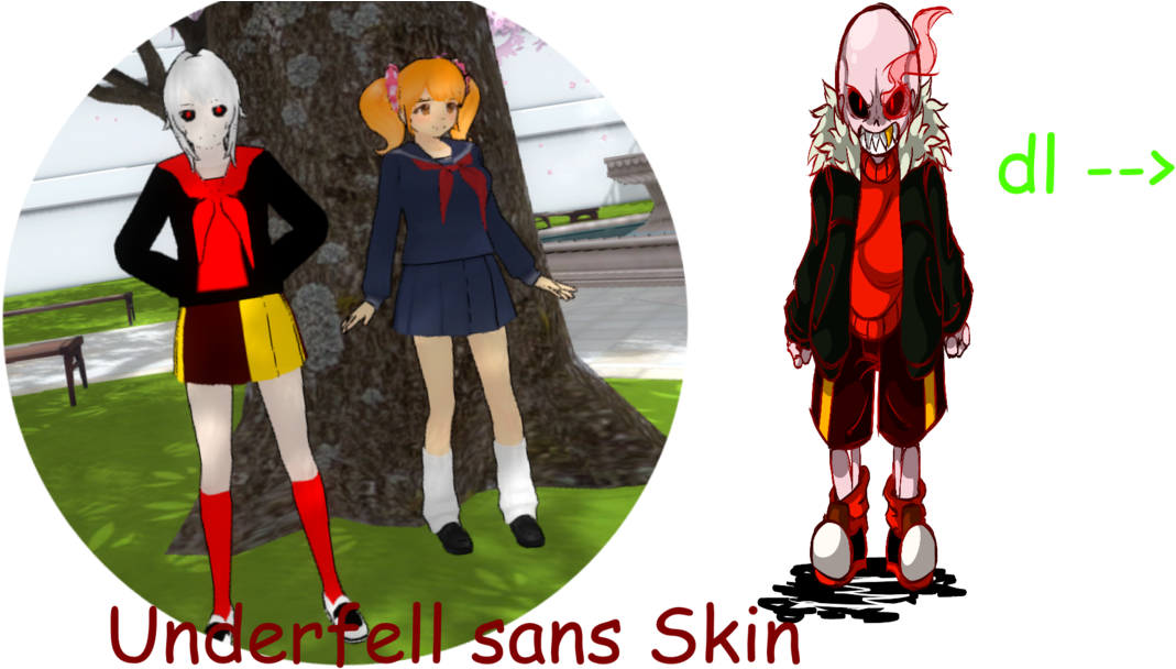 Yandere Sim - Underswap Sans Yandere Simulator (1191x670), Png Download